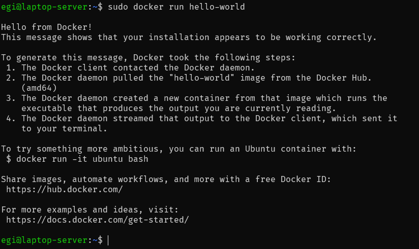 docker run hello-world